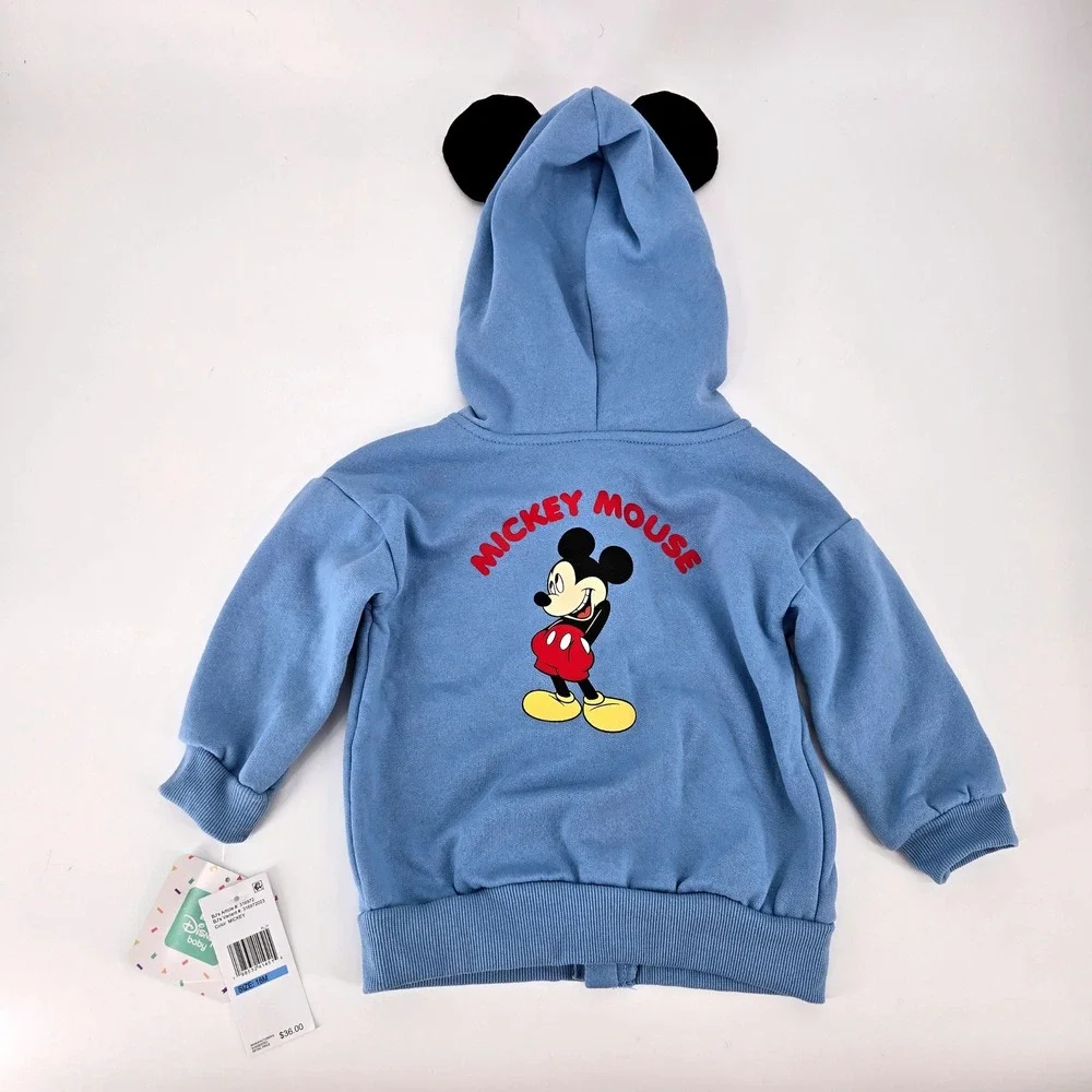 Disney Baby Mickey Mouse Hoodie‎ Sweatpants Set 3D Ear Blue Fleece NWT 18M